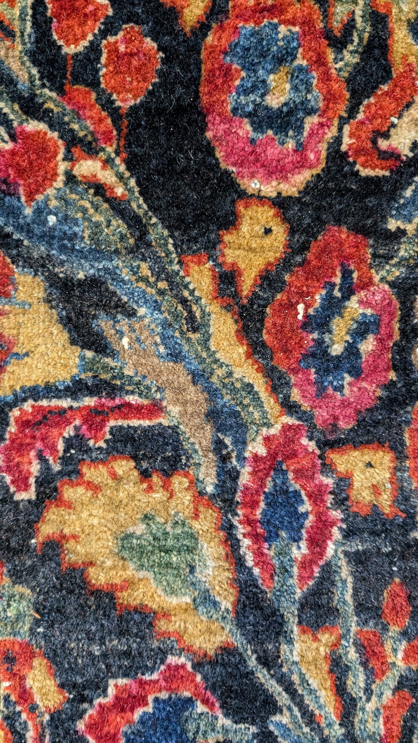 PENDING SALE - Antique Sarouk Persian Rug, 10x15 "Indigo Garden Palace"