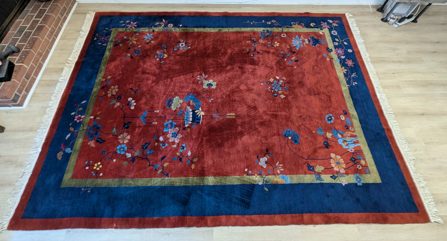 Antique Chinese Art Deco Rug, 9x12