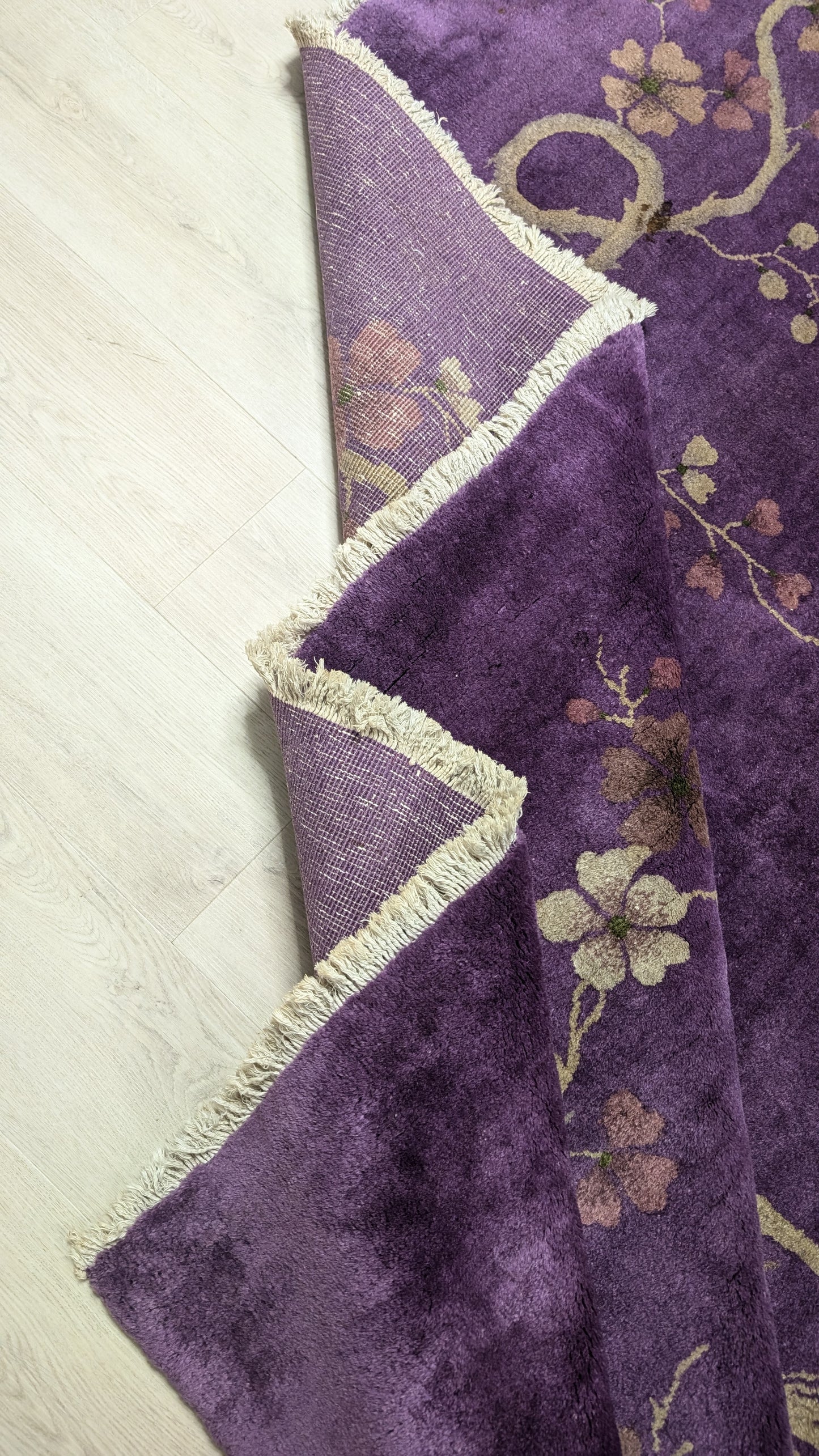 Antique Art Deco Chinese Rug, 9x12, "The Amethyst Deco Dream"