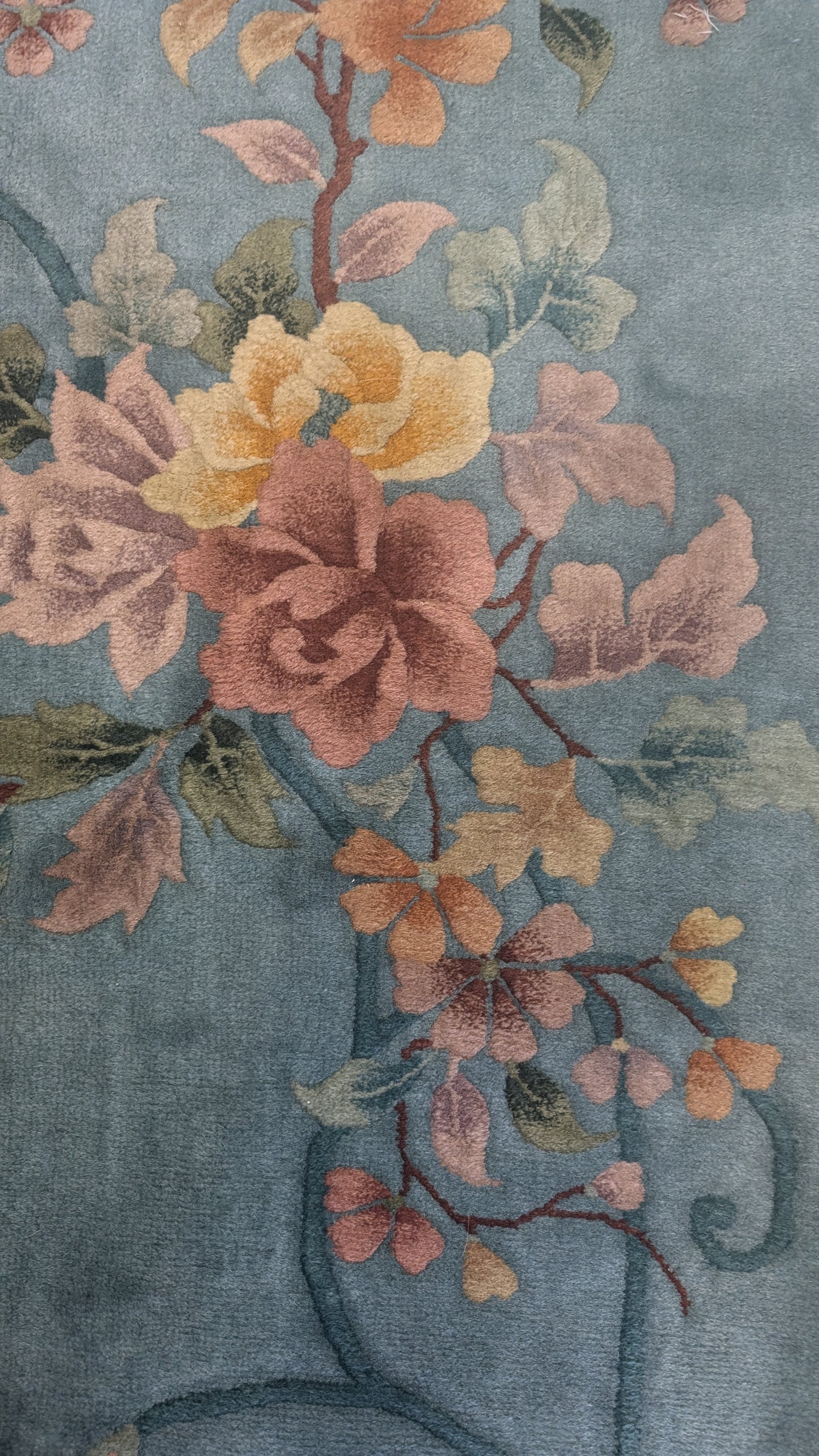 Art Deco Chinese Rug, 9x12, "The Teal Haven"