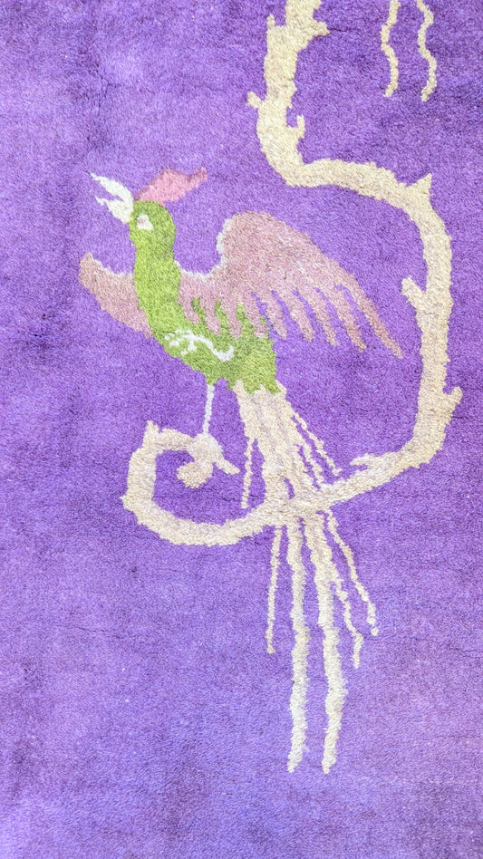 Antique Art Deco Chinese Rug, 9x12, "The Amethyst Deco Dream"