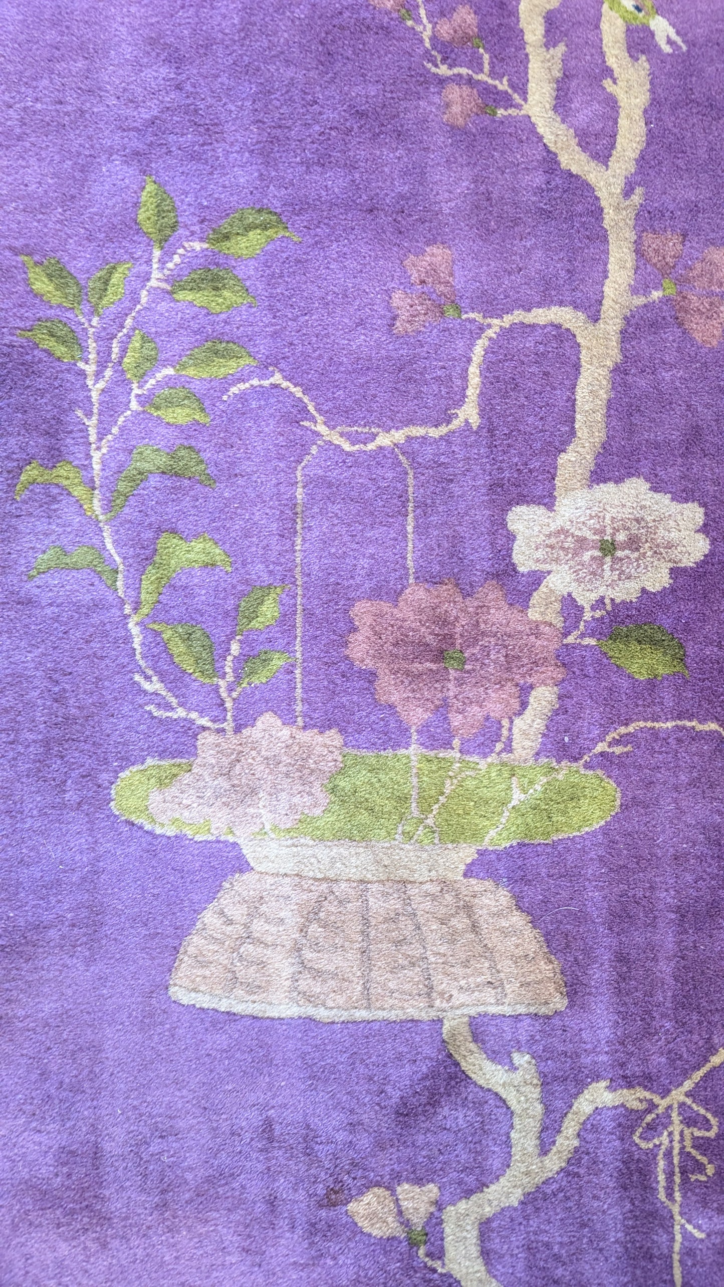 Antique Art Deco Chinese Rug, 9x12, "The Amethyst Deco Dream"