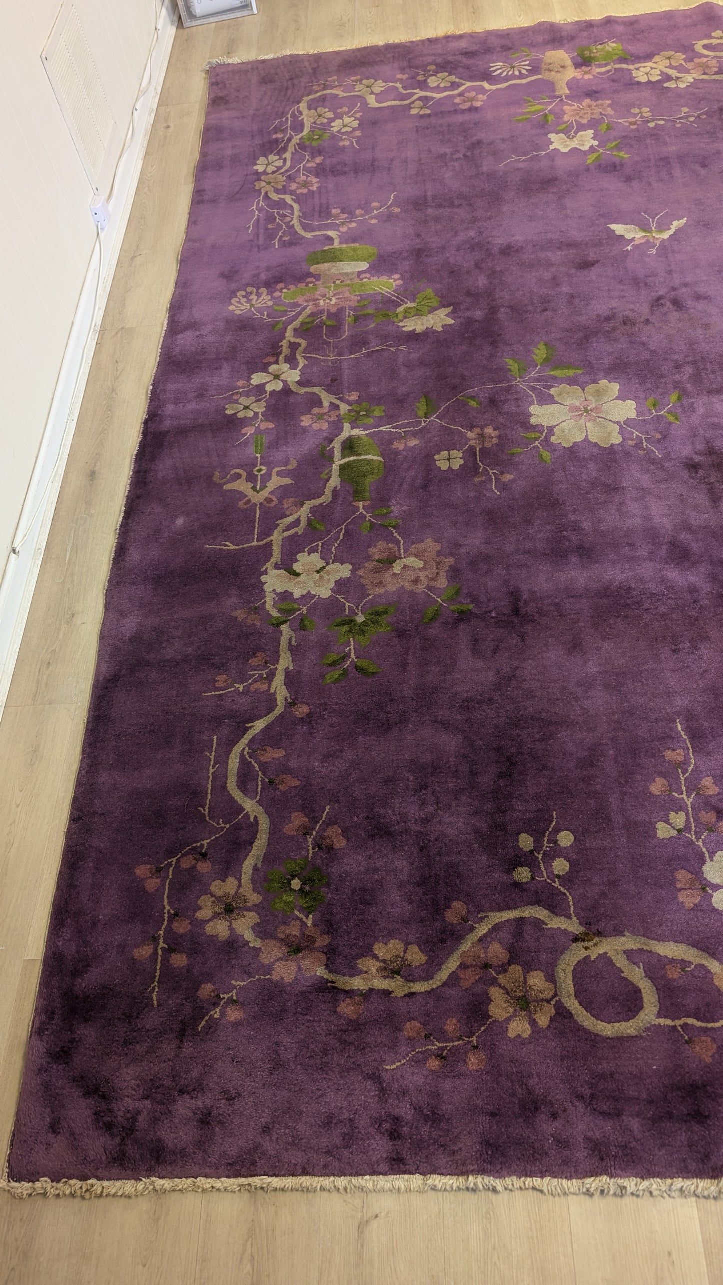 Antique Art Deco Chinese Rug, 9x12, "The Amethyst Deco Dream"