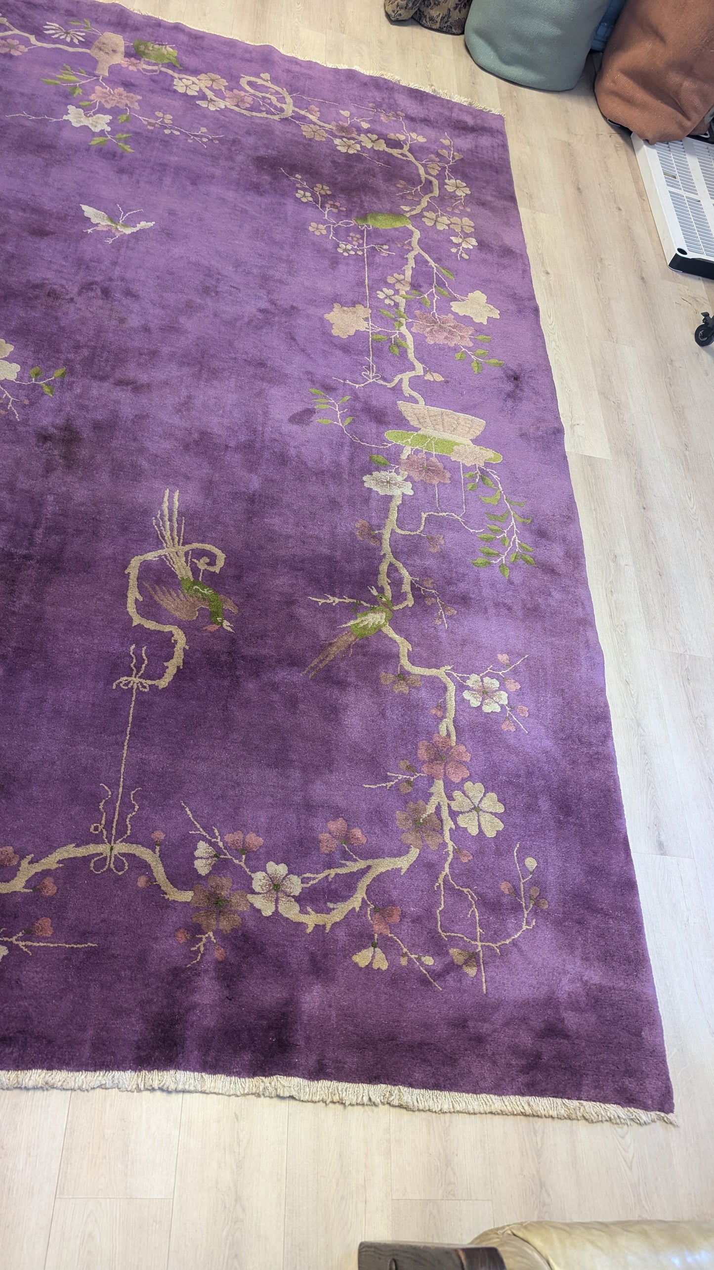 Antique Art Deco Chinese Rug, 9x12, "The Amethyst Deco Dream"