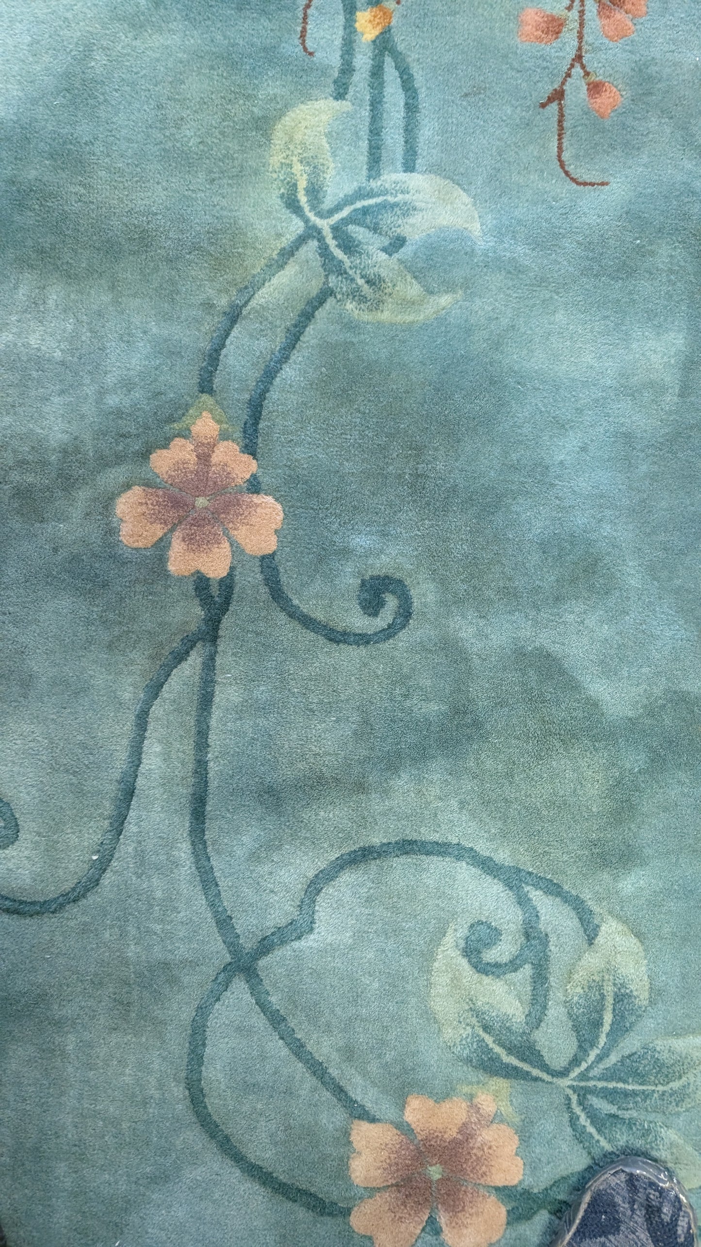 Art Deco Chinese Rug, 9x12, "The Teal Haven"