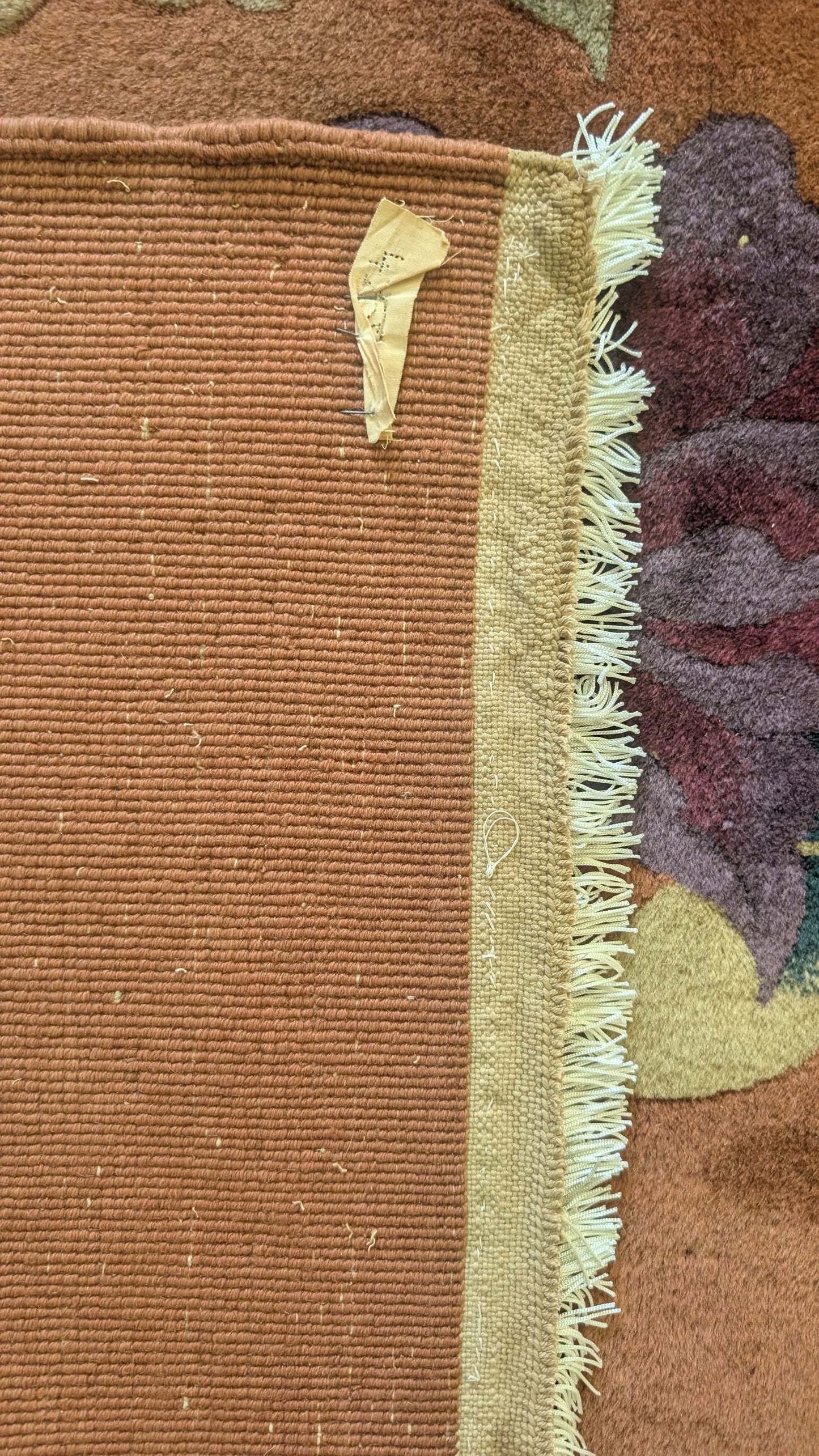 Antique Chinese Art Deco Rug, 9x11, 'The Terracotta Peach'