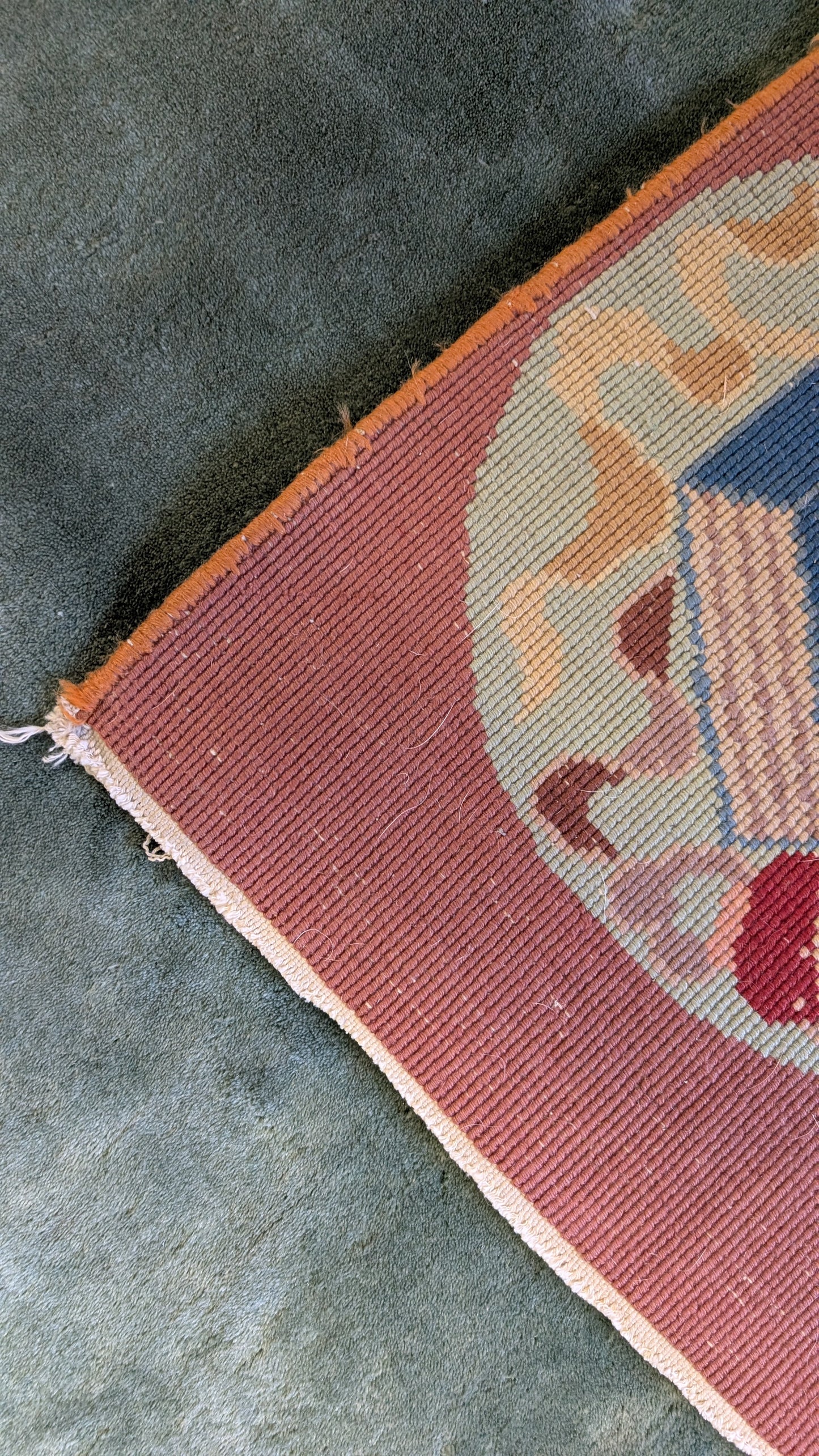 Antique Chinese Art Deco Rug, 8x11, "Mystic Teal & Cocoa"