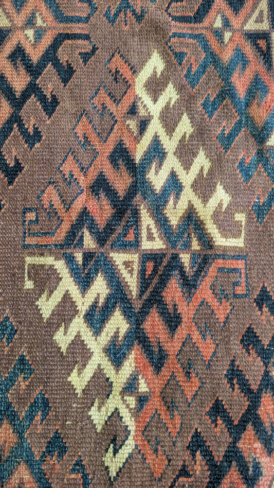 Antique Yomut Turkman Rug, 5x9, "The Nomad's Signal"