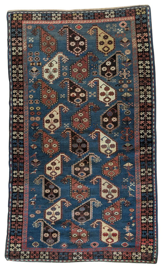 Antique Caucasian Rug, 4x7 - "The Cosmic Orchard"