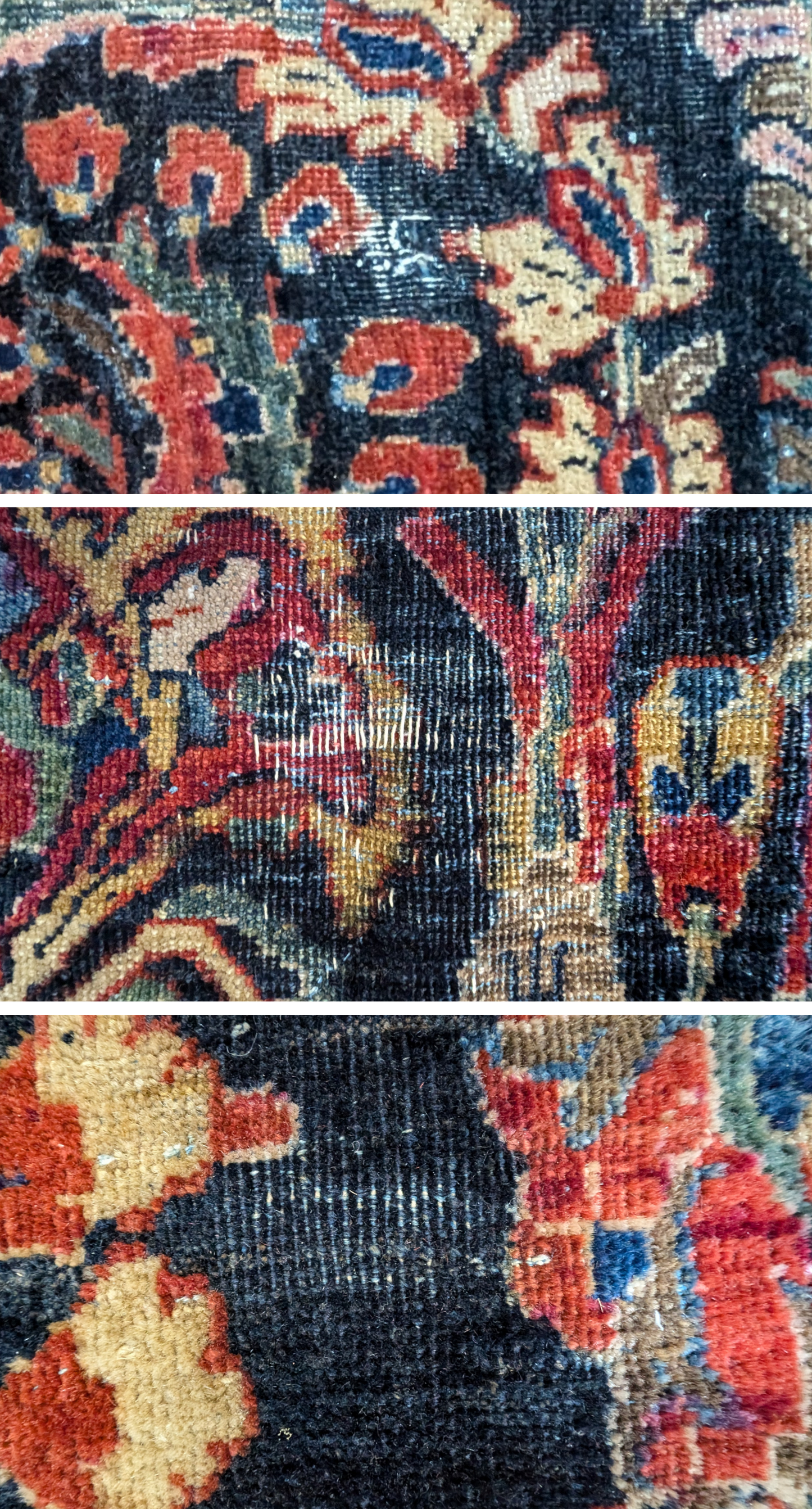PENDING SALE - Antique Sarouk Persian Rug, 10x15 "Indigo Garden Palace"