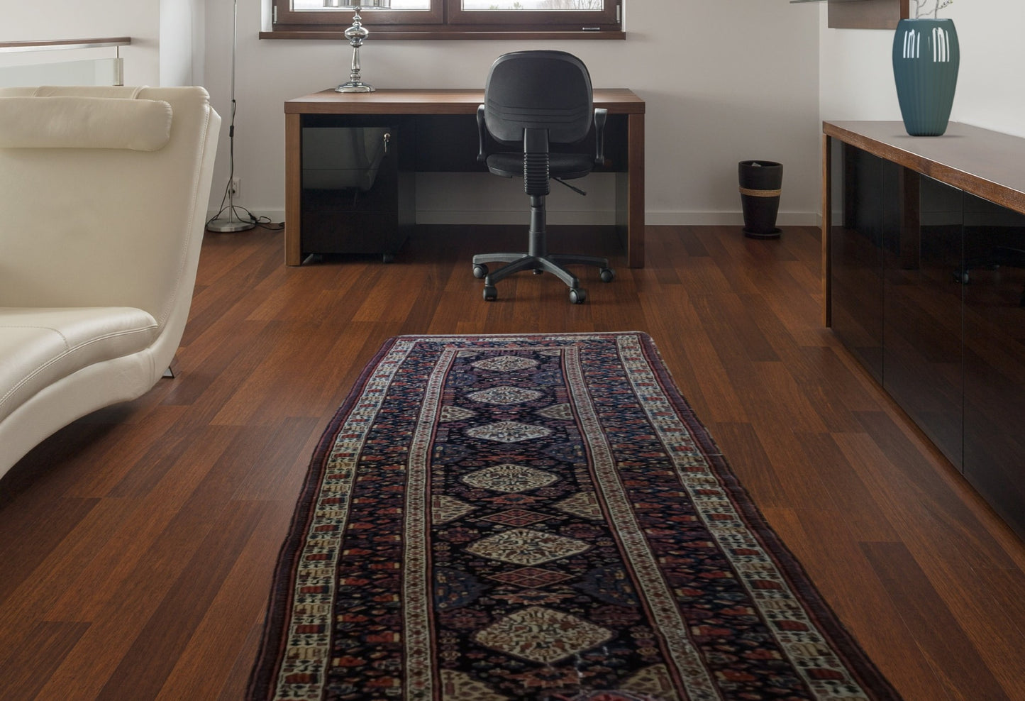 SOLD - Antique Kurdish Persian Runner Rug, 3'7"x11'9"