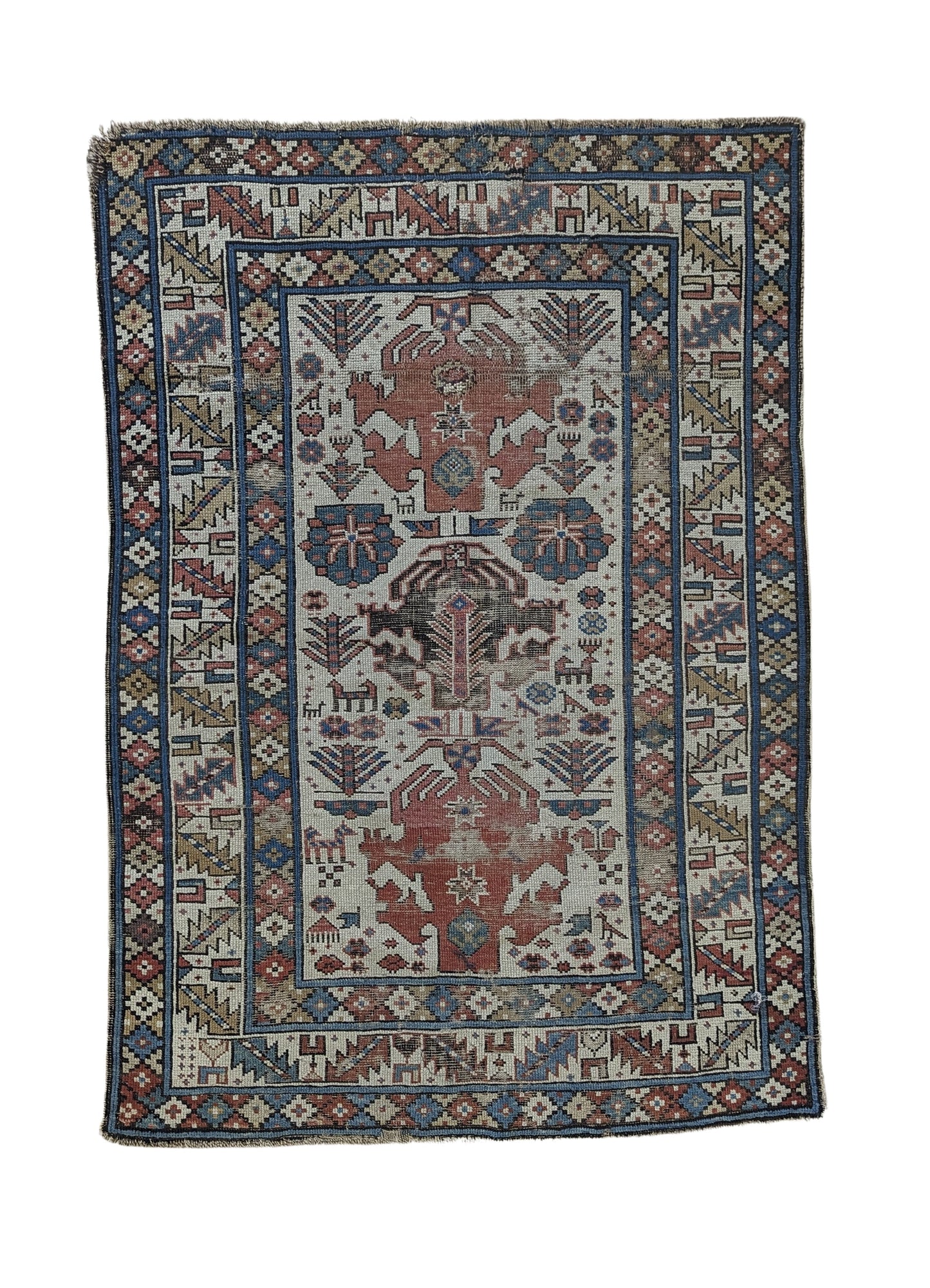 SOLD - Antique Caucasian rug, 3x5