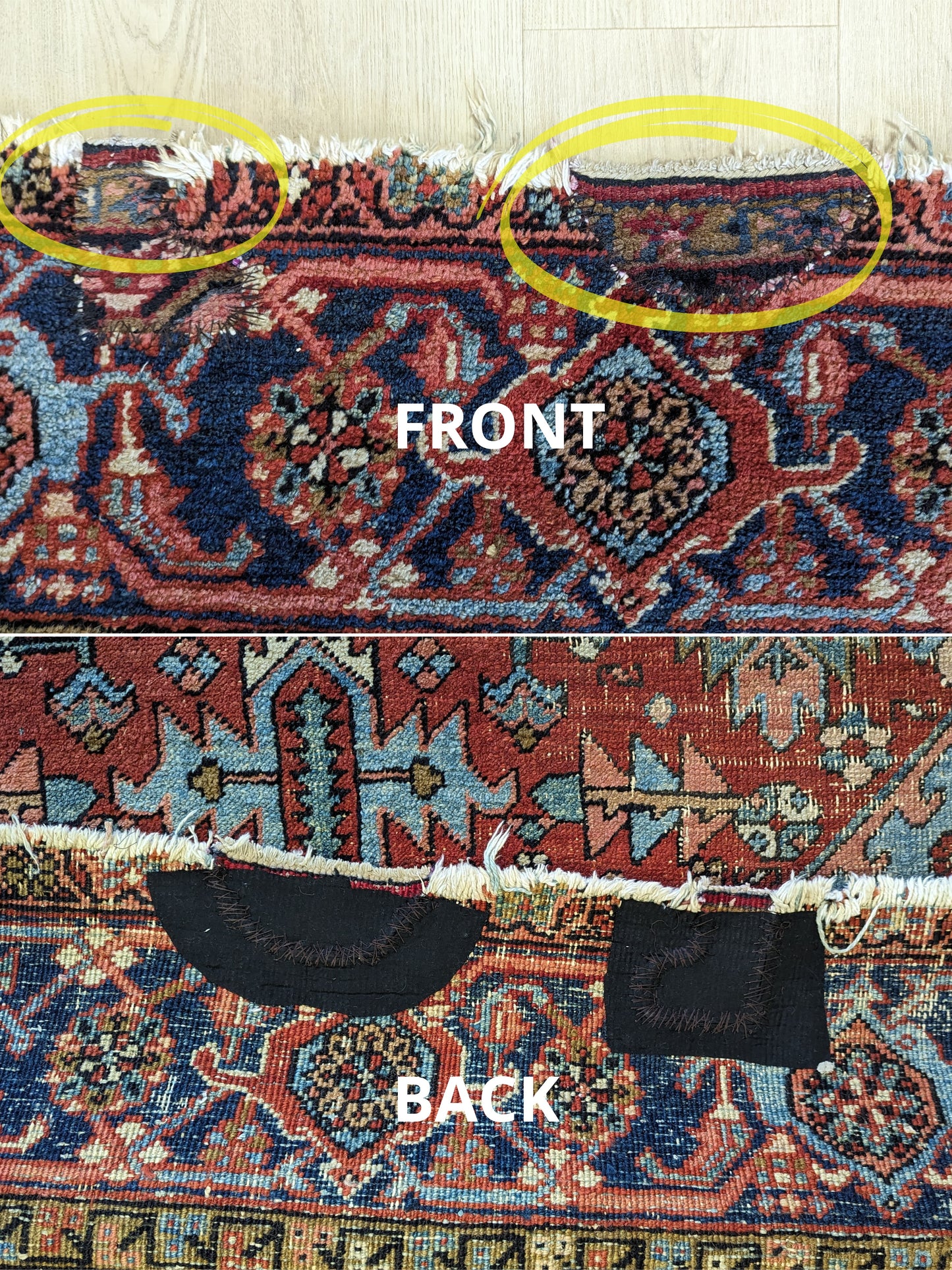 SOLD - Antique Persian Heriz Rug, 7'x10'