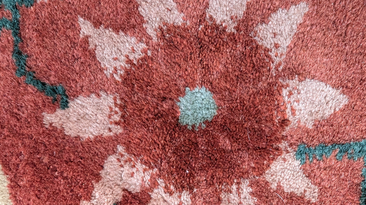Antique Chinese Art Deco Rug, 9x15 - Rust Blossom Rhapsody, Walter Nichols Style