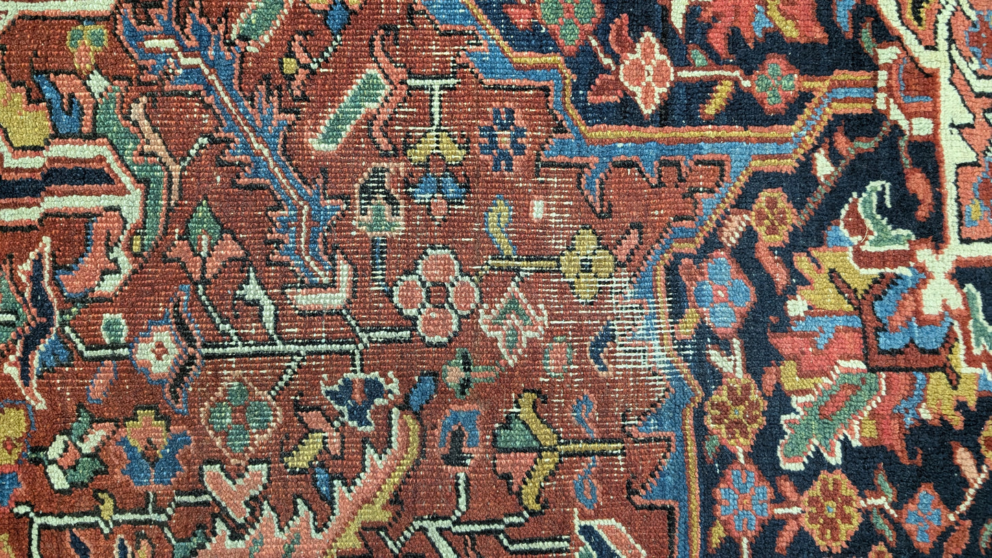 Antique Persian Heriz Rug, 8'2"x11'3"