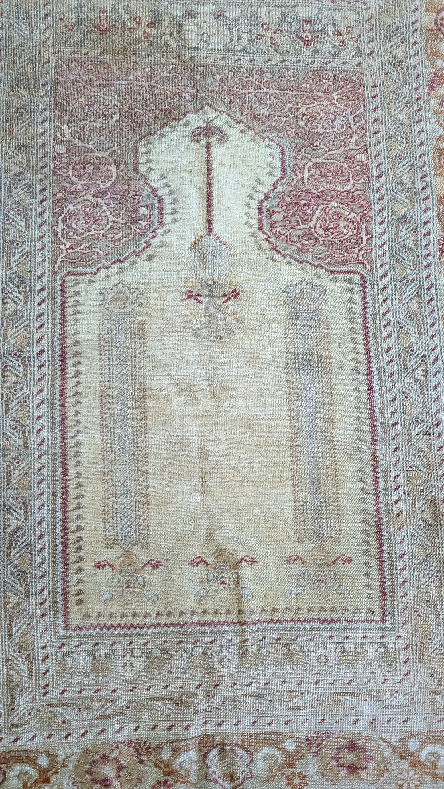 Antique Turkish Prayer Rug, 4'2"x5'6" - Anatolian Dawn