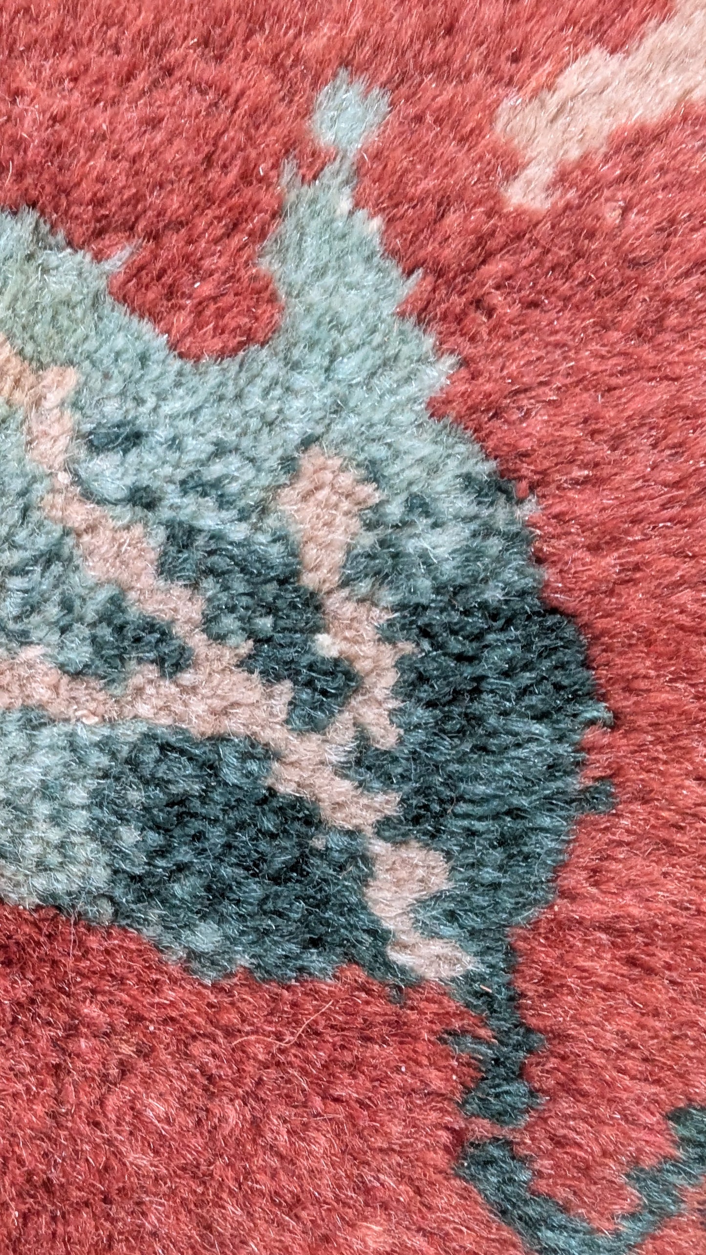 Antique Chinese Art Deco Rug, 9x15 - Rust Blossom Rhapsody, Walter Nichols Style