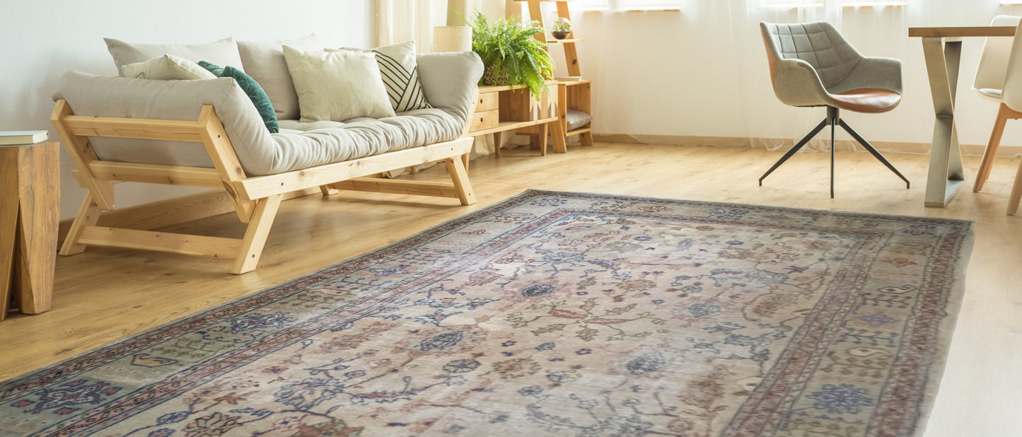 Vintage Borlu Turkish Rug, 10x17 - "Bohemian Palace Oushak"