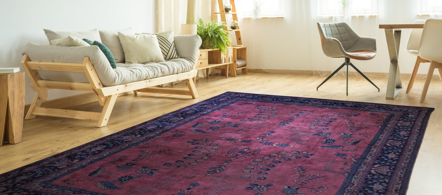 Antique Turkish Rug, 10x13 - "The Plum Rose Palace"