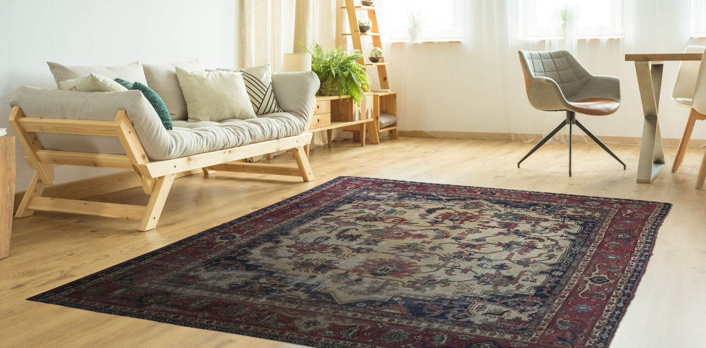 SOLD - Antique Anatolian Turkish Rug, 9x10 - 'The Bohemian Salon'