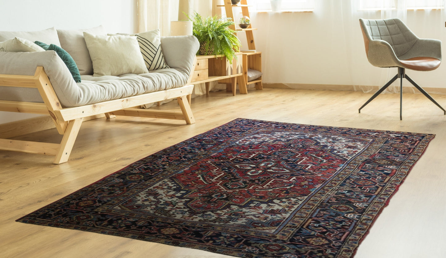 Vintage Heriz Persian Rug, 5'9"x7'10"