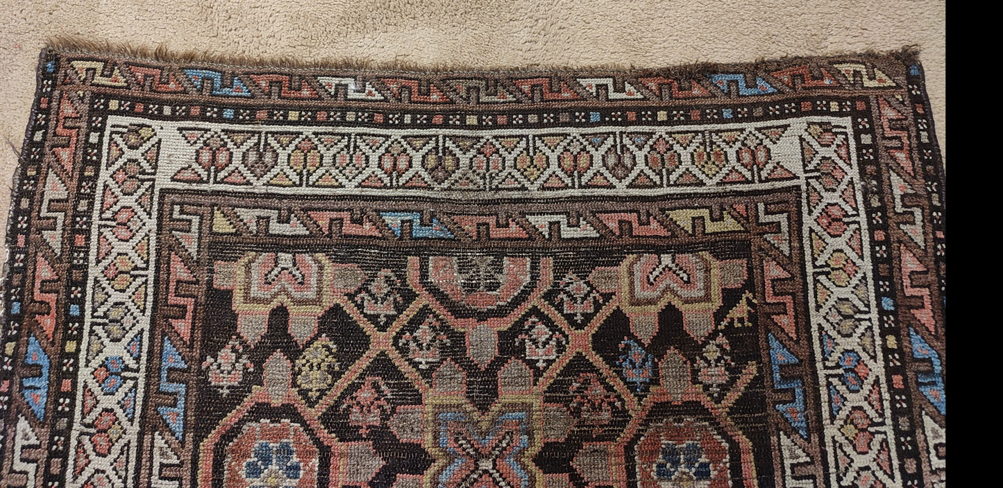 SOLD - Antique Kurdish Rug, 3'6"x6'8"