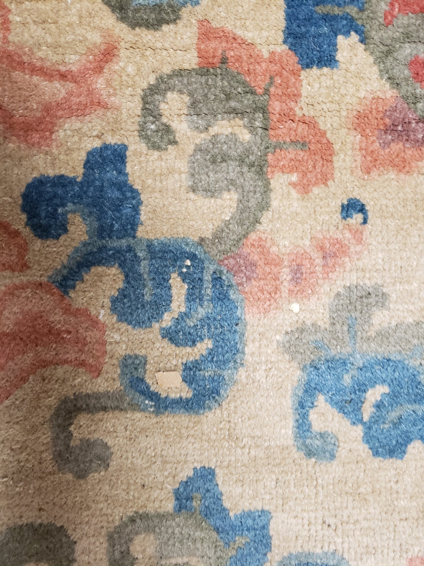 SOLD - Antique Oval Fette Chinese Rug, 7'x10'