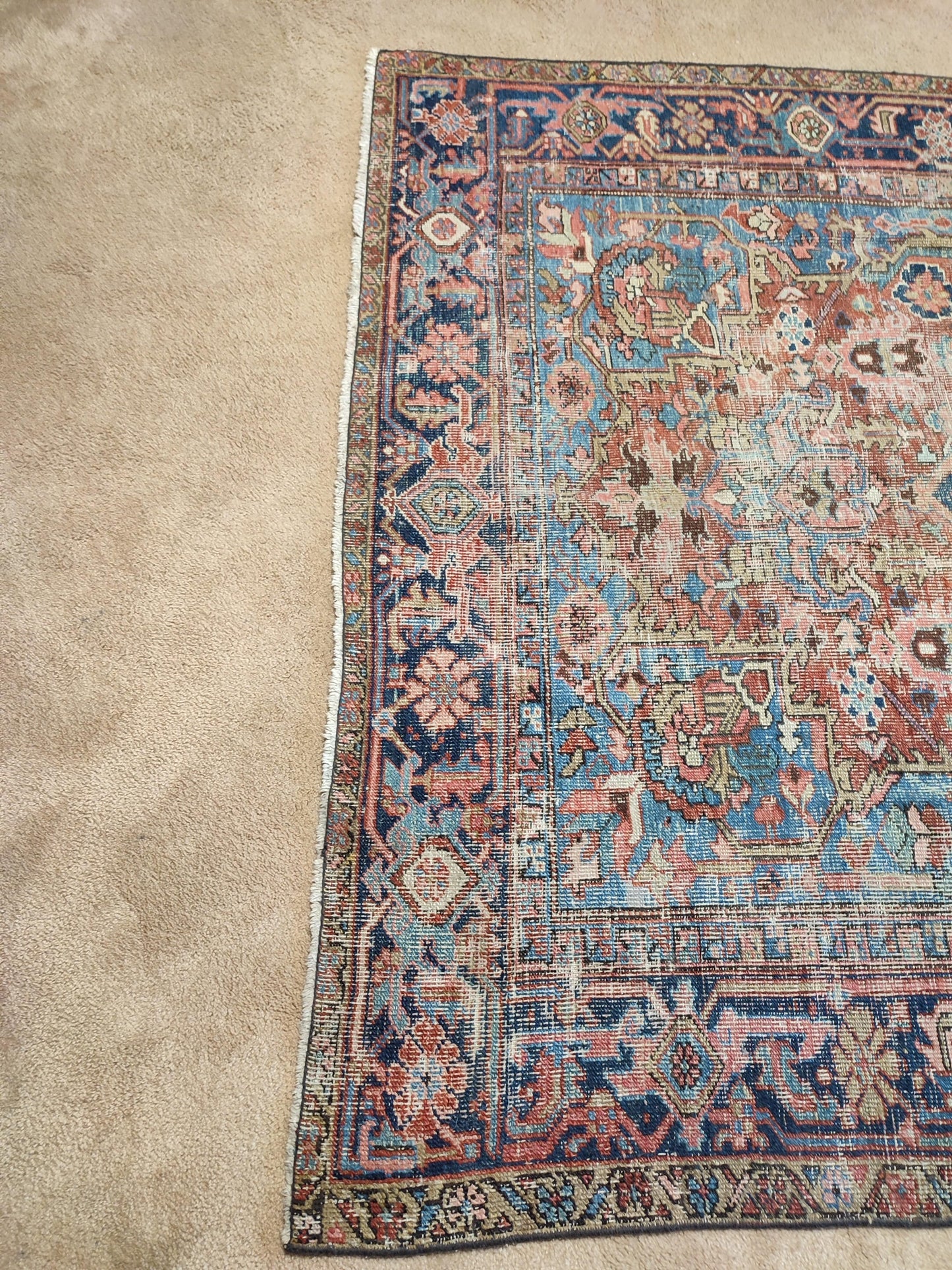 SOLD - Antique Persian Heriz Rug, 6'8"x9'4"