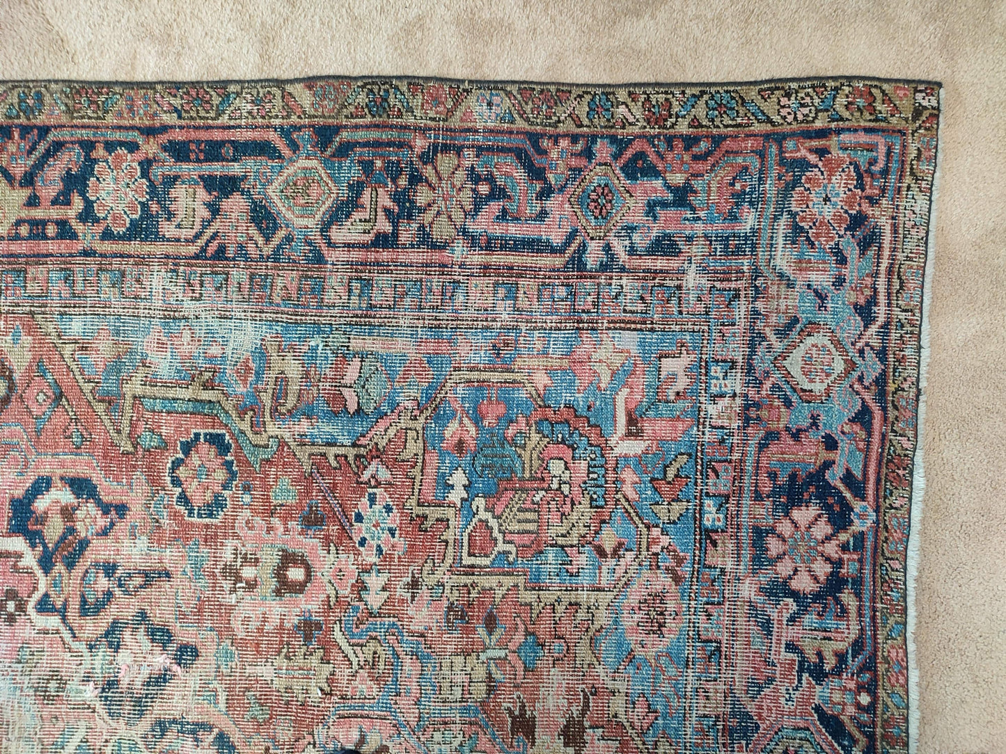 SOLD - Antique Persian Heriz Rug, 6'8"x9'4"