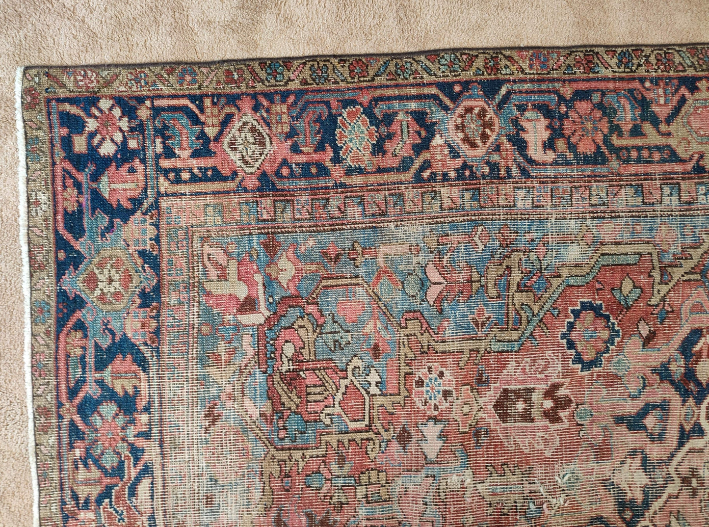 SOLD - Antique Persian Heriz Rug, 6'8"x9'4"