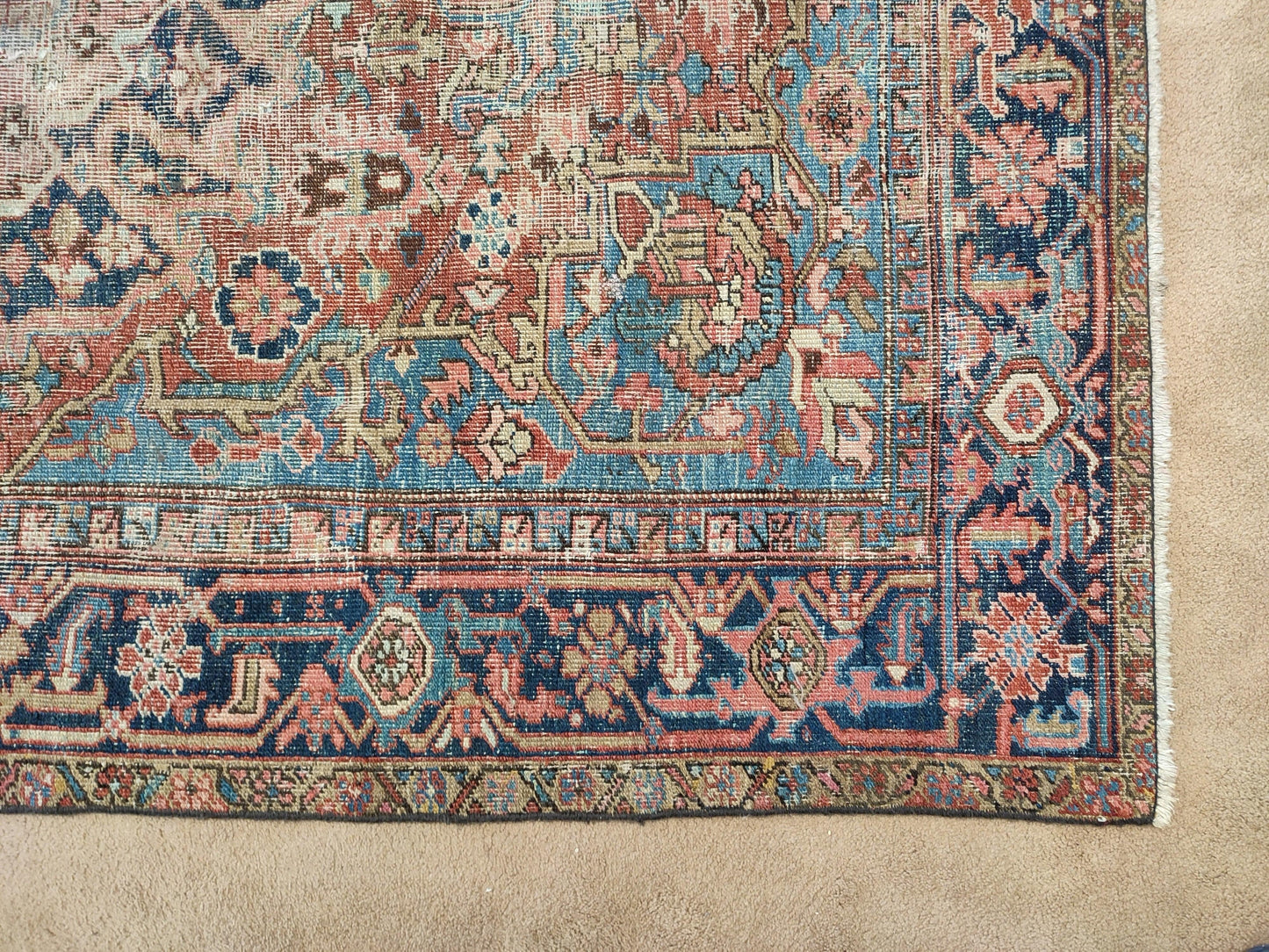SOLD - Antique Persian Heriz Rug, 6'8"x9'4"