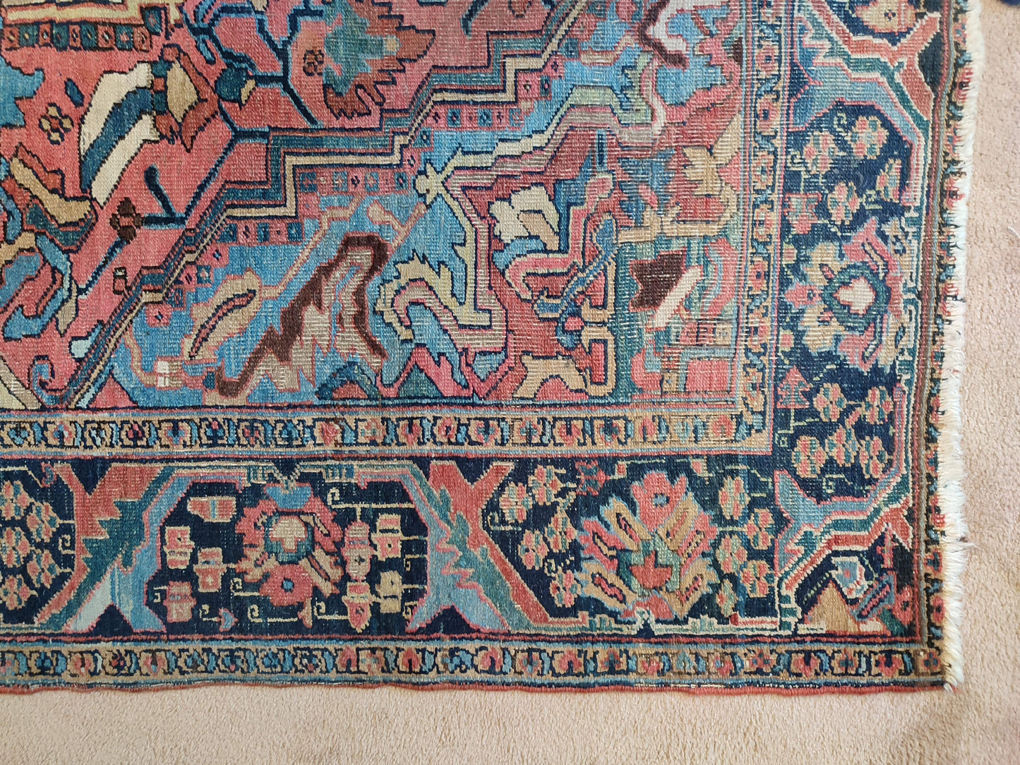 SOLD - Antique Persian Heriz Rug, 7'x10'