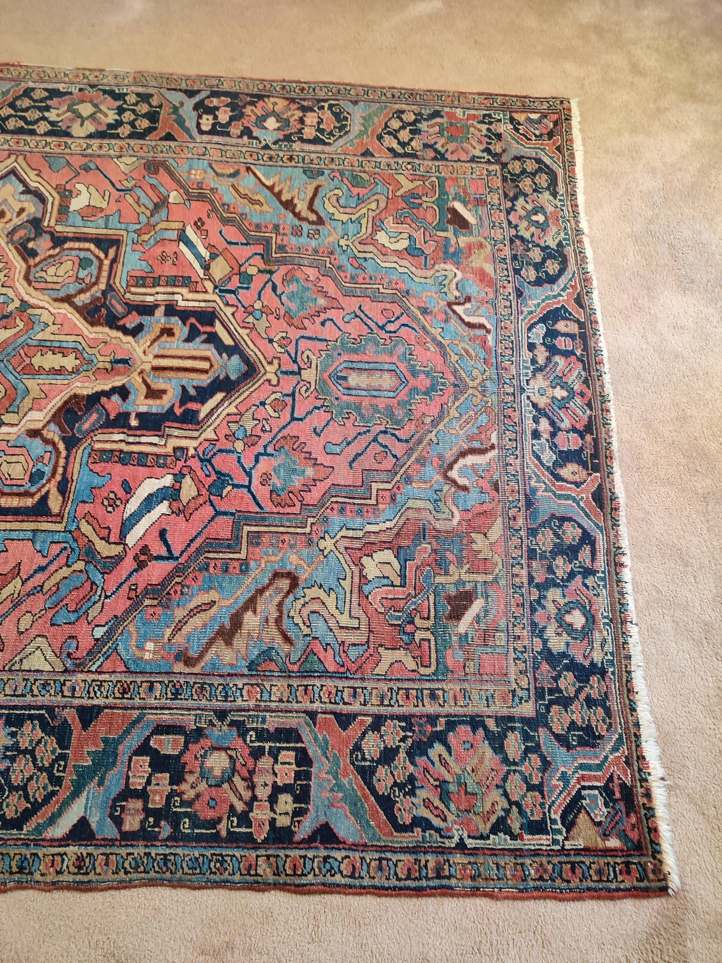 SOLD - Antique Persian Heriz Rug, 7'x10'