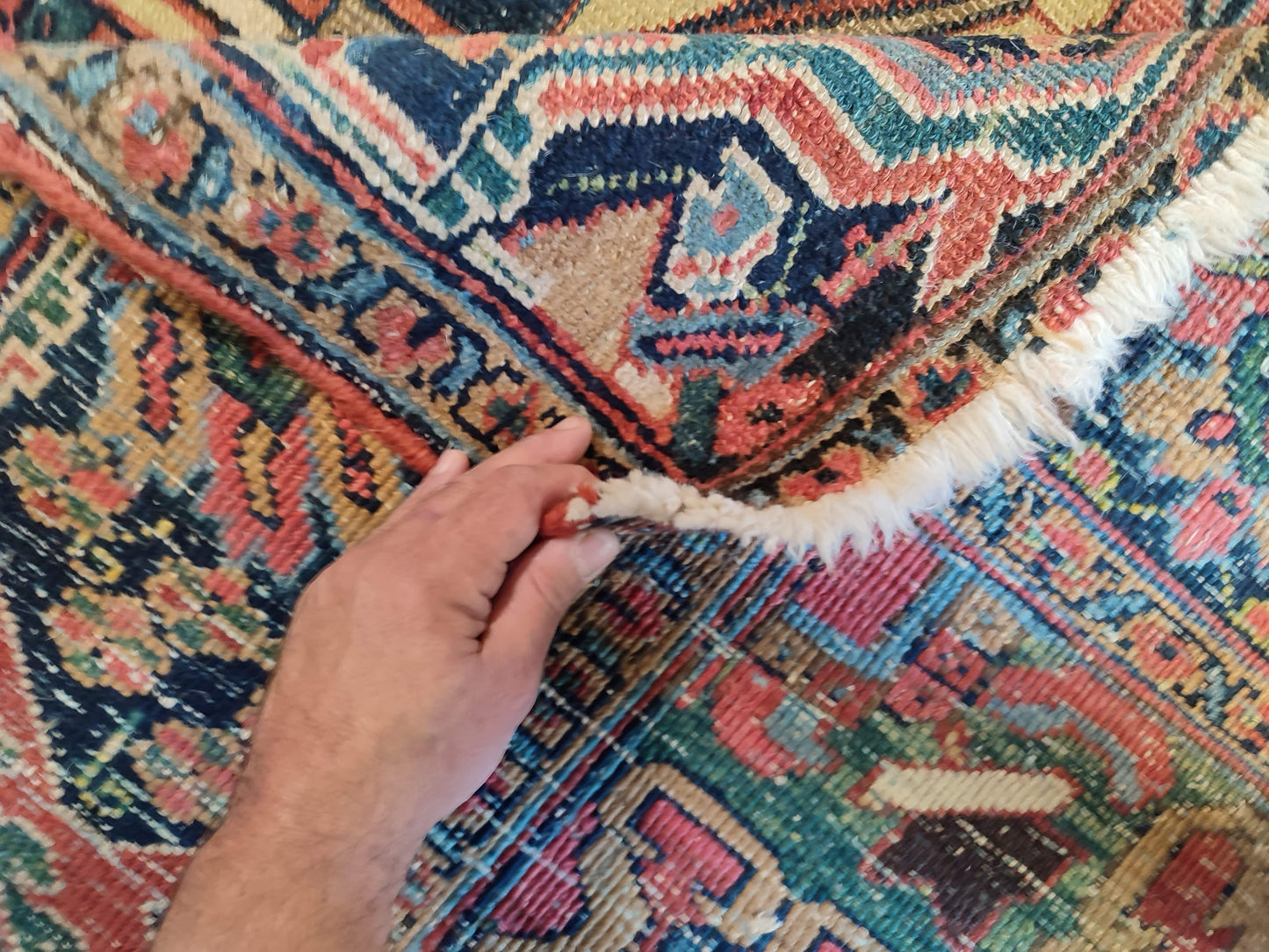 SOLD - Antique Persian Heriz Rug, 7'x10'