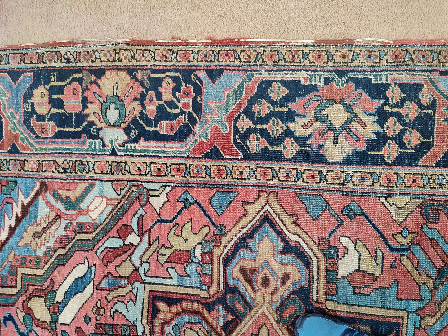 SOLD - Antique Persian Heriz Rug, 7'x10'