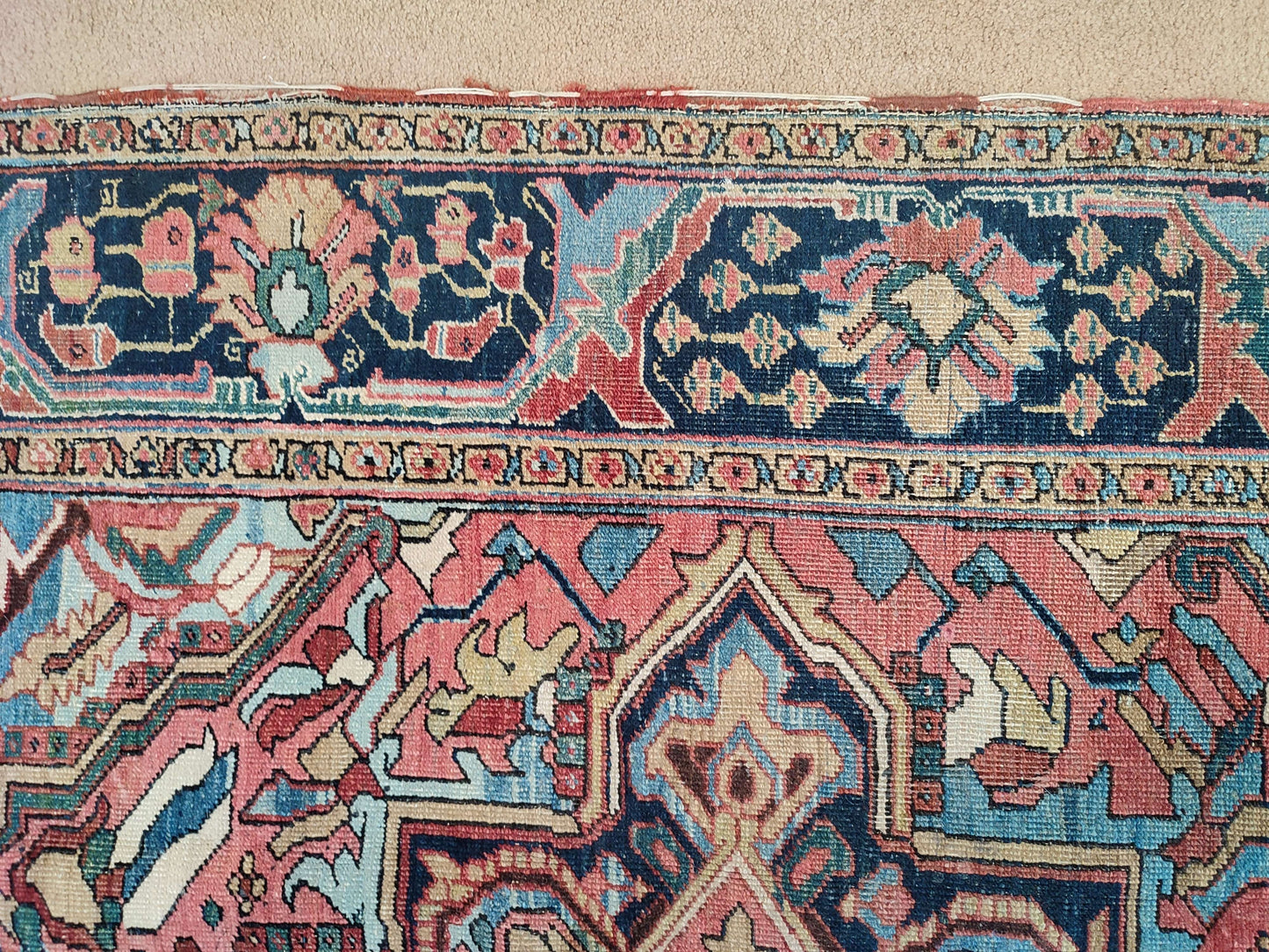 SOLD - Antique Persian Heriz Rug, 7'x10'