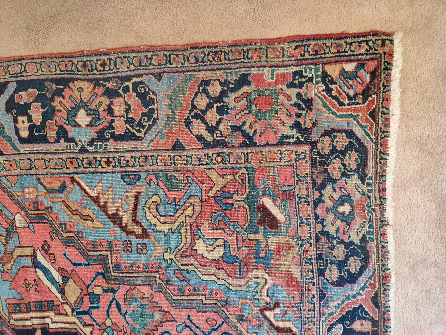 SOLD - Antique Persian Heriz Rug, 7'x10'