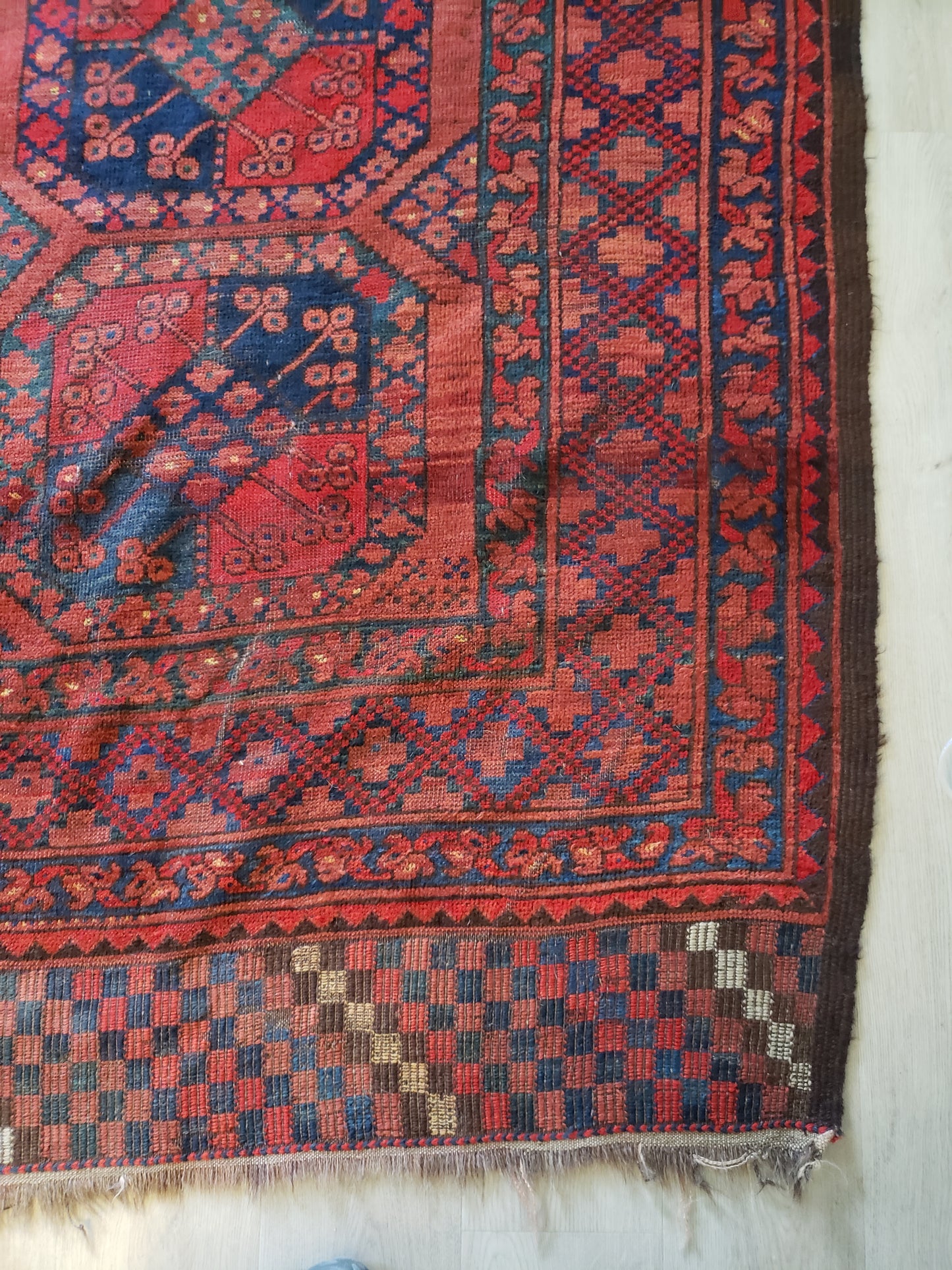 SOLD Antique Ersari Turkoman Rug, 7'6"x10'9" - Elephant's Foot Bohemian