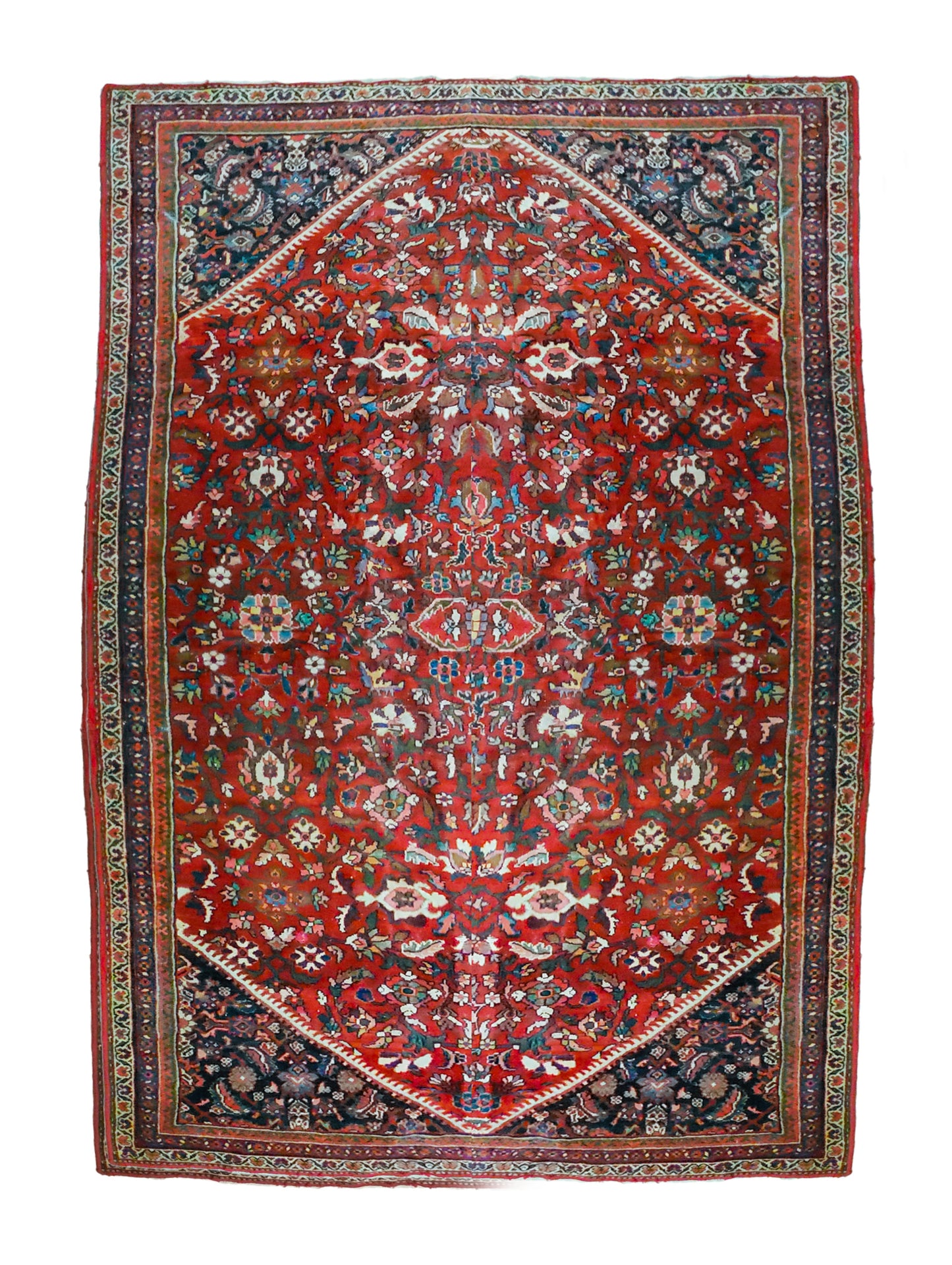 Vintage Mid-Century Mahal Persian Rug, 8x12 - "Bright Sanctuary Mahal"