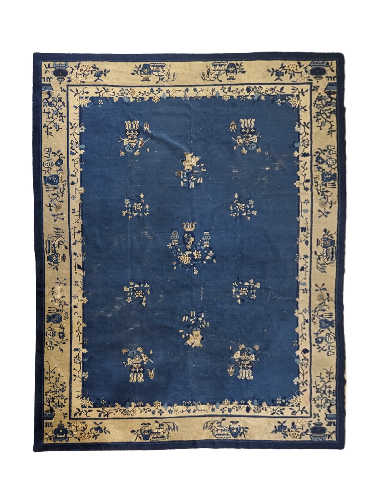 SOLD - Antique Peking Rug, 9'x12' - "The Celestial Vase Garden"