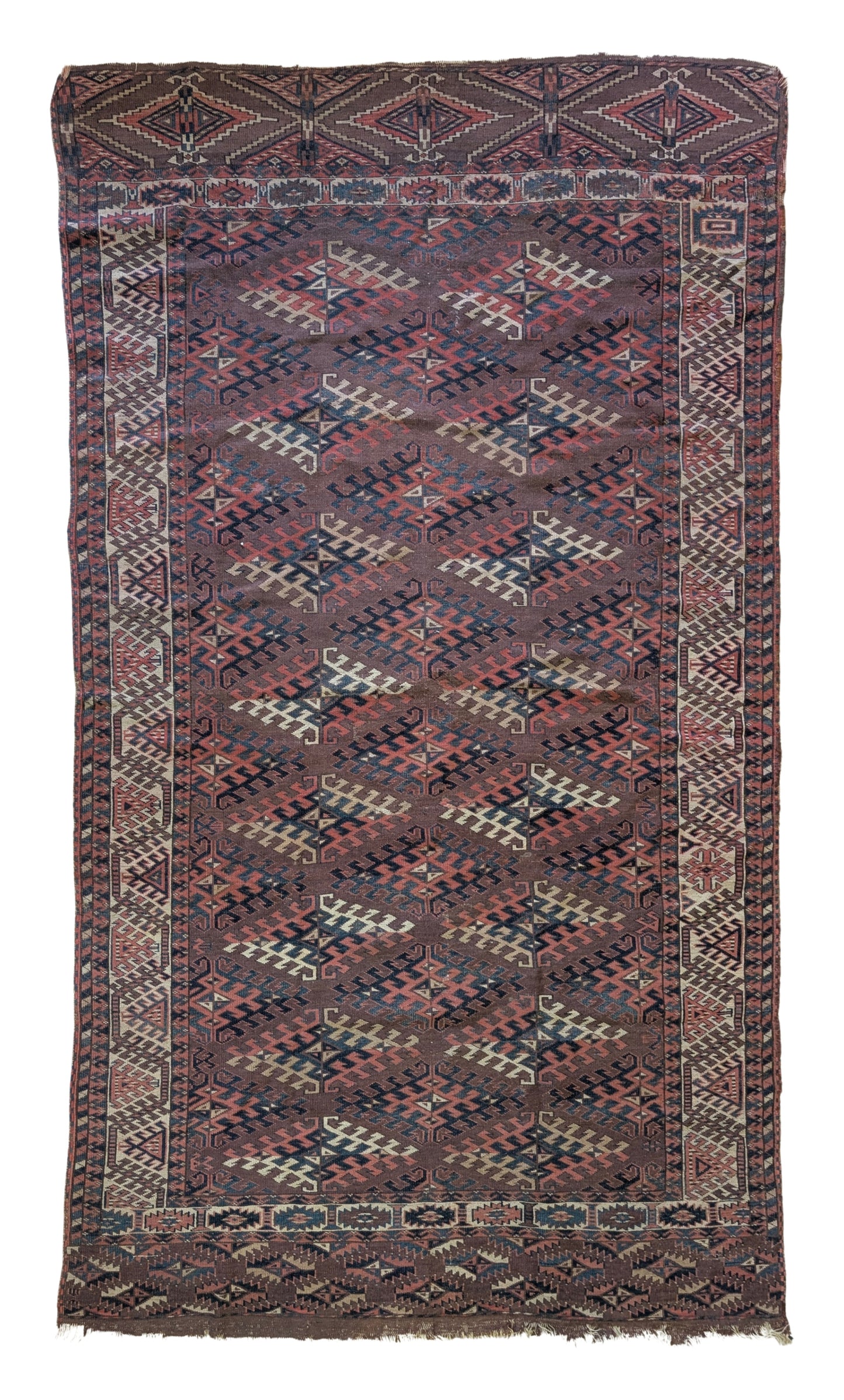 Antique Yomut Turkman Rug, 5x9, "The Nomad's Signal"