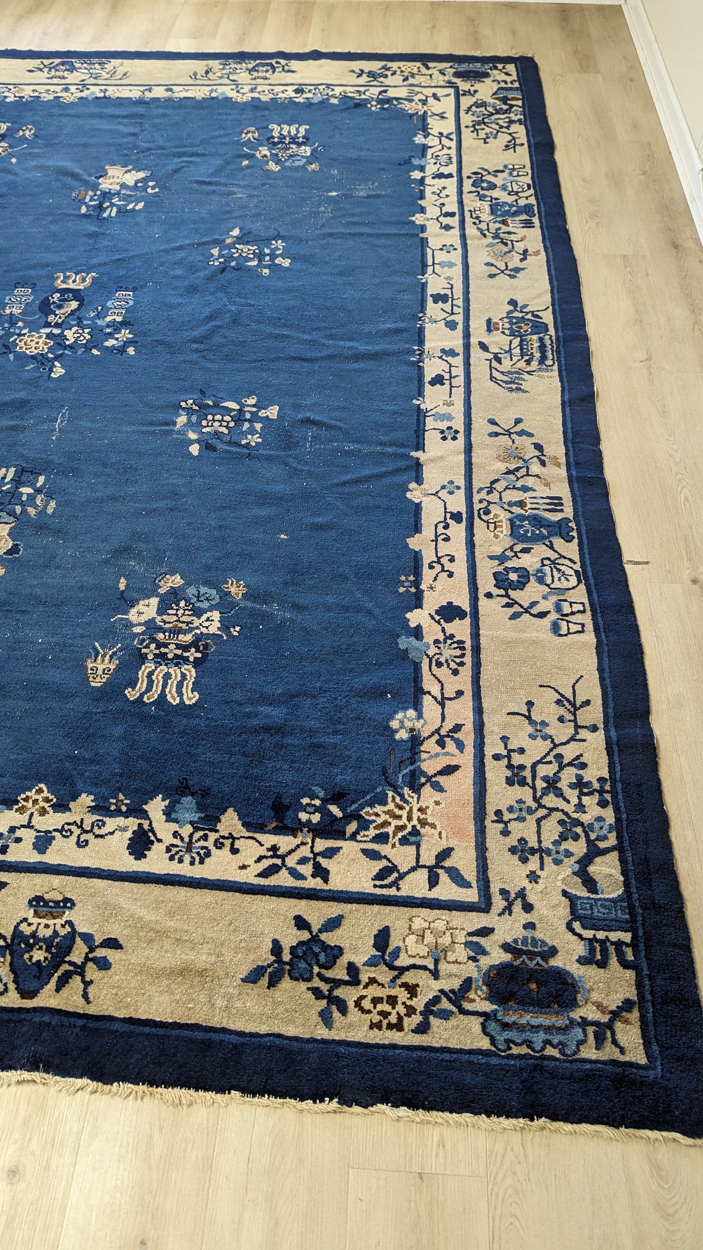 SOLD - Antique Peking Rug, 9'x12' - "The Celestial Vase Garden"