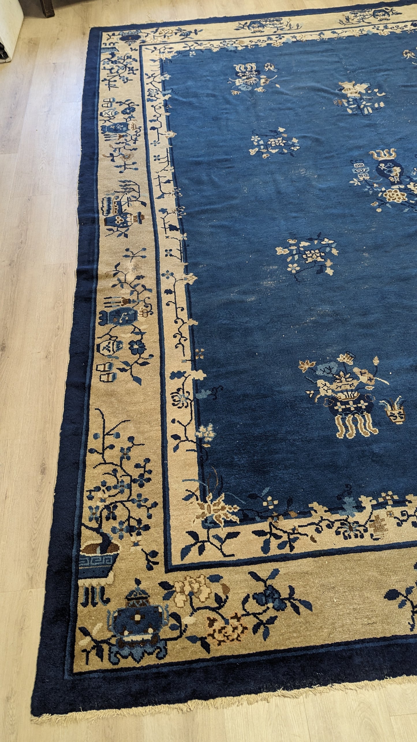 SOLD - Antique Peking Rug, 9'x12' - "The Celestial Vase Garden"