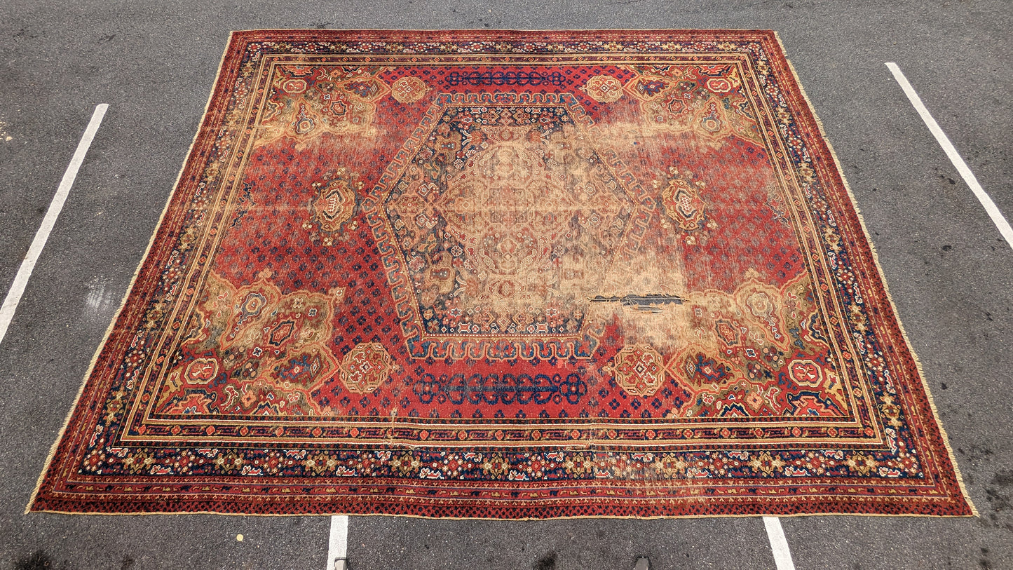 Antique 19th C Smyrna Turkish Rug, 16x20