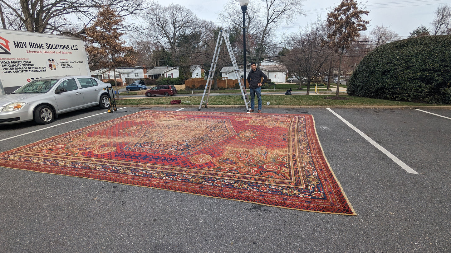 Antique 19th C Smyrna Turkish Rug, 16x20