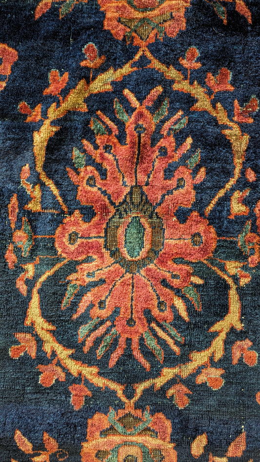 SOLD - Antique Mahal Persian Rug, 9'x13' - "The Dusk Garden Dream"