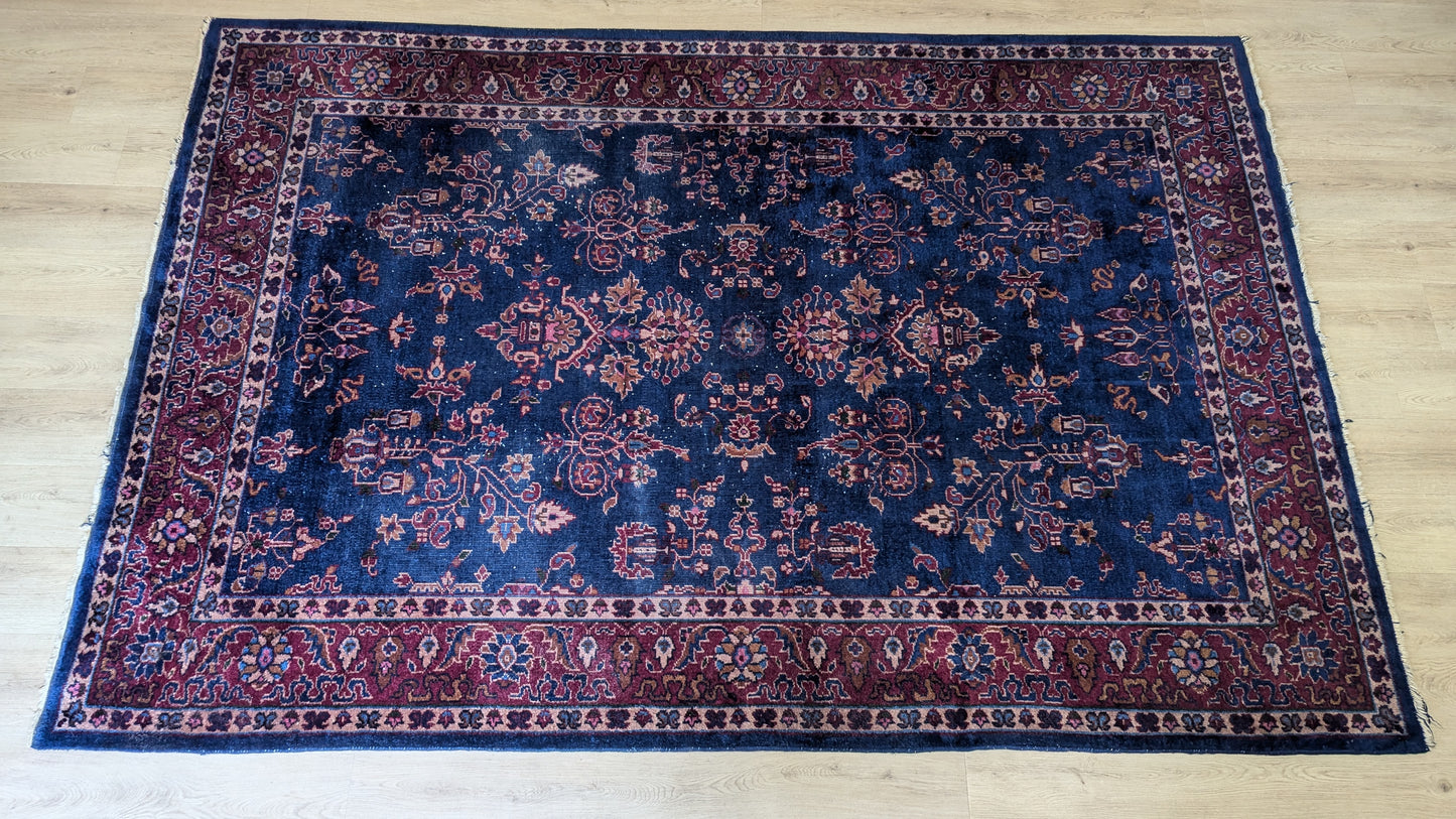 Antique Turkish Rug, 6x9 - "Twilight Sky"