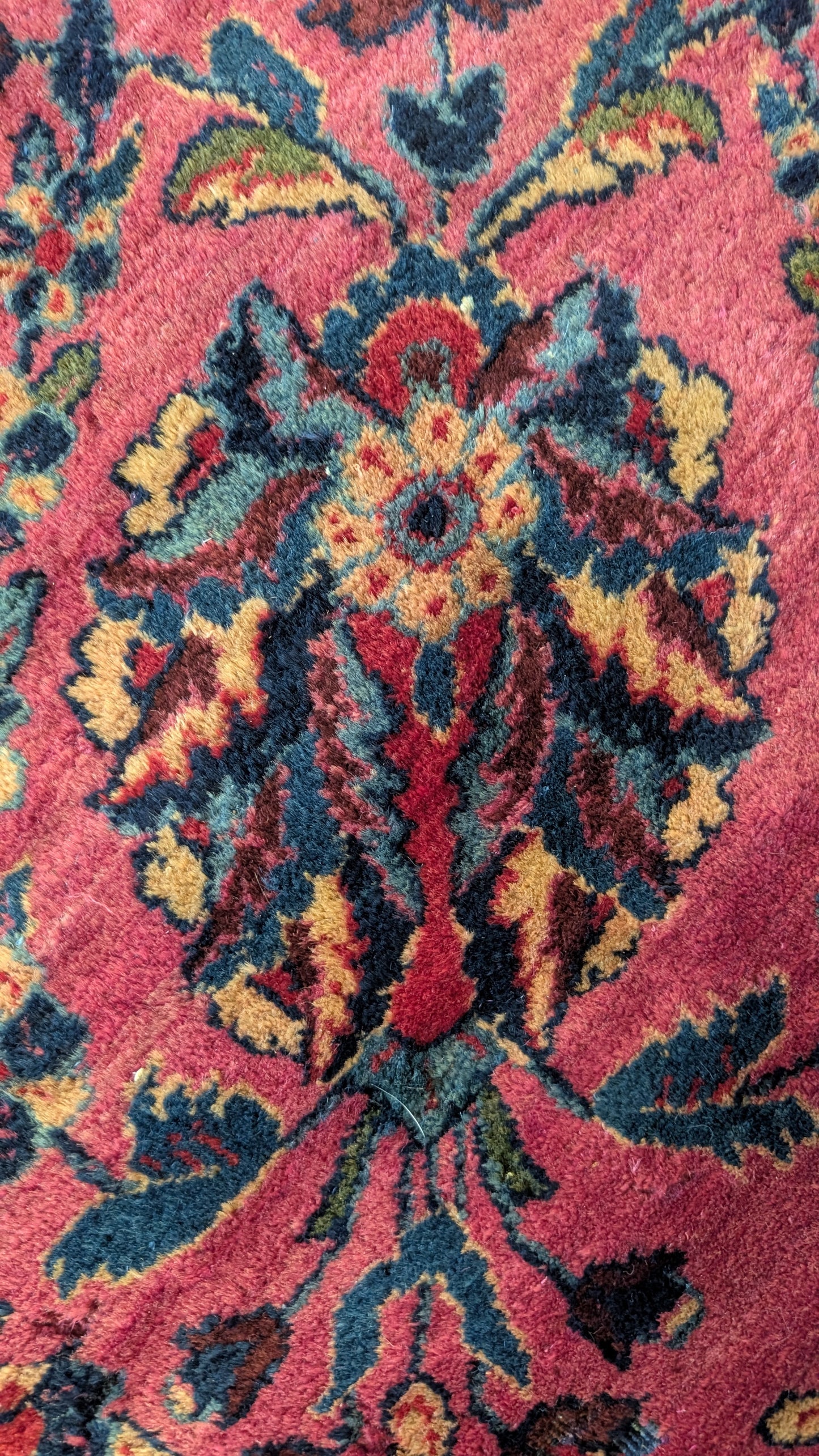 Antique Persian Sarouk Rug, 9x11 - Lustrous Rose Legacy