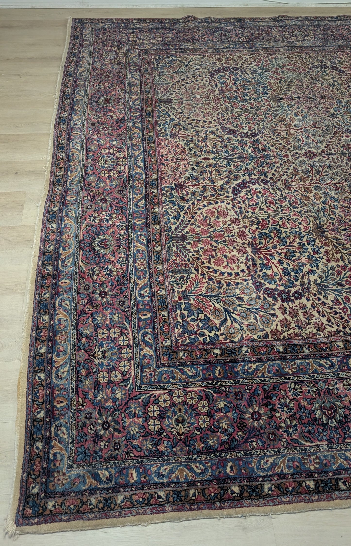 Antique Lavar Kerman Persian Rug, 9x11, "Tree of Life Sanctuary"