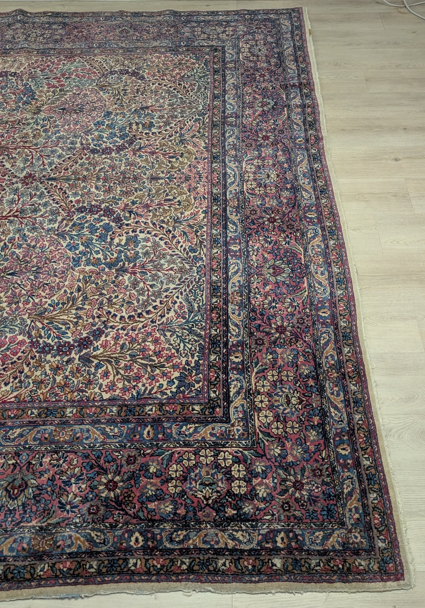 Antique Lavar Kerman Persian Rug, 9x11, "Tree of Life Sanctuary"